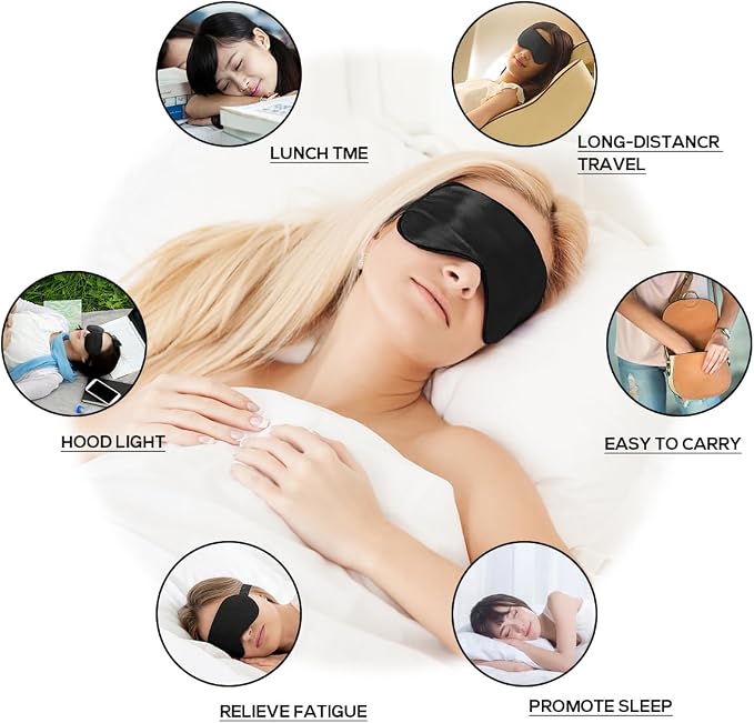 Silk Sleep Mask, Adjustable Soft Eye Cover - Image 7