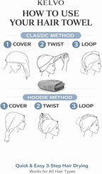 KELVO Microfiber Hair Towel Wrap - Image 3