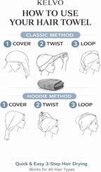 KELVO Microfiber Hair Towel Wrap - Image 3