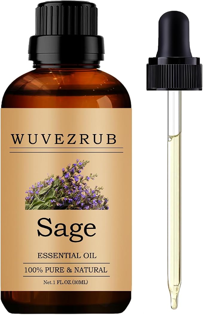 Sage Essential Oils, 30ML Pure and Natural Essential Oil by WUVEZRUB