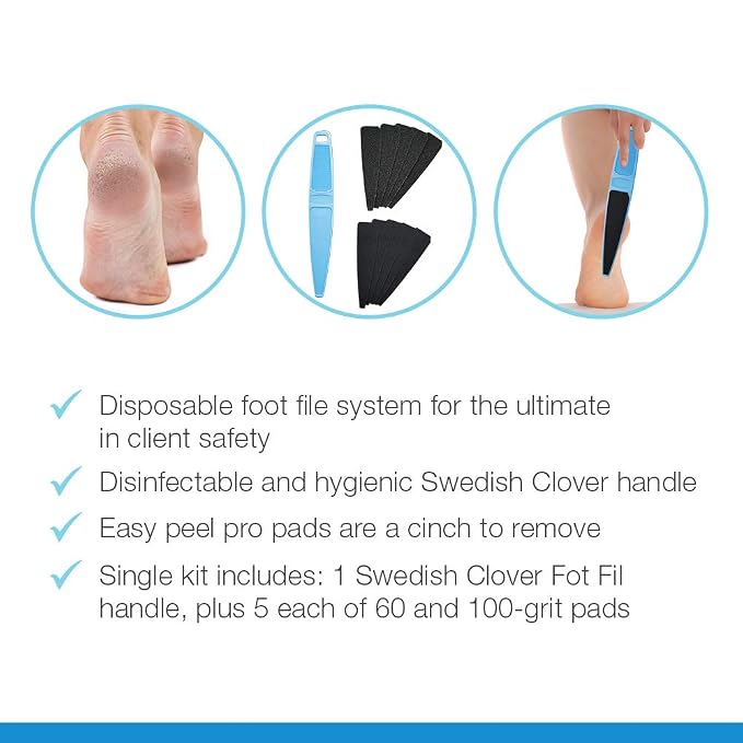 Flowery Swedish Clover Foot File Disposable Pad Kit, Refines Calluses - Image 4