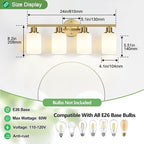 Zarbitta 4-Light Bathroom Light Fixtures, Brushed Gold Modern Vanity Lights - Image 9