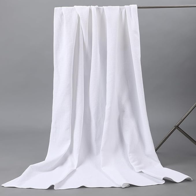 Fanfanwin 58"x70" Sauna Blanket Insert Towel Cotton Waffle Soft Reusable - Image 5