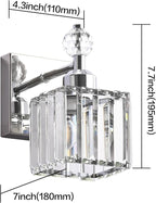 PRESDE 1-Light Bathroom Vanity Light, Modern Chrome Wall Sconce - Image 4