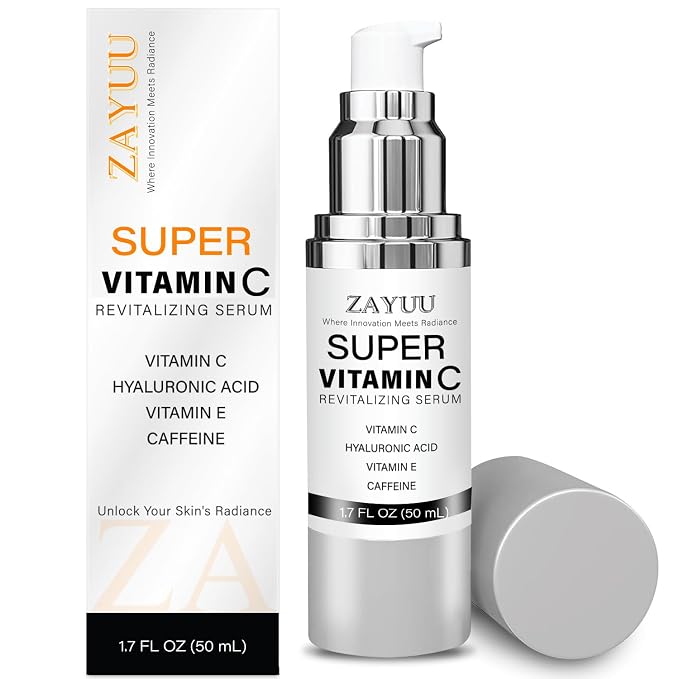 Super Vitamin C Face Serum for Mature Skin: Hydrating Brightening Formula by CAESARTELELLC