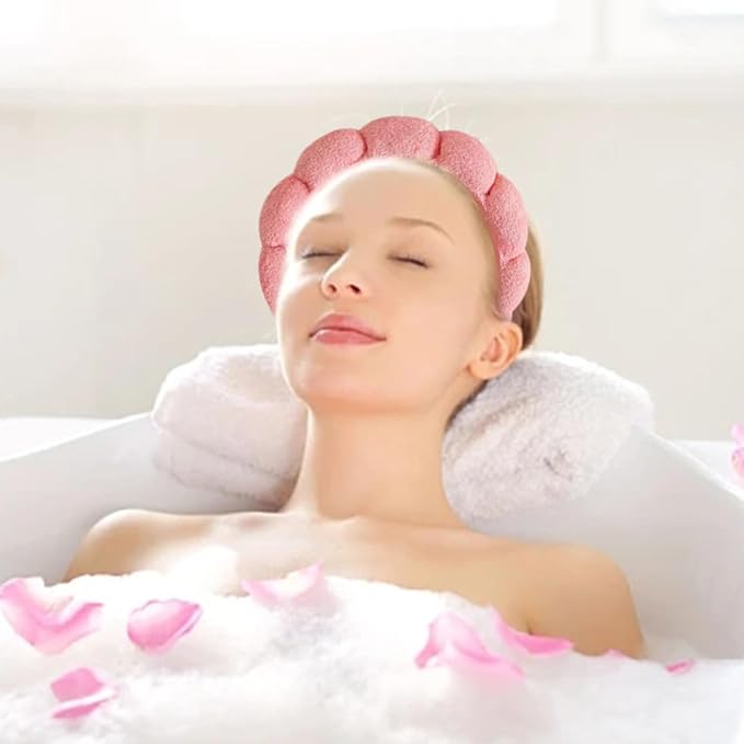 Beleki Spa Headband for Women Face Washing Headband and Wristband Set Sponge - Image 3