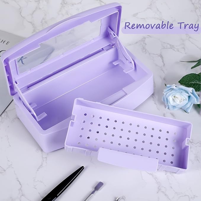 Gusnilo Nail Tool Sterilizer Box Disinfectant Jar Plastic Disinfectant - Image 5