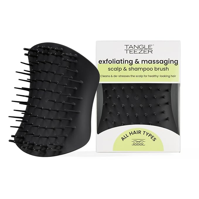 Tangle Teezer Scalp & Shampoo Hairbrush, to Exfoliate, and Cleanse, Onyx Black by TangleTeezer