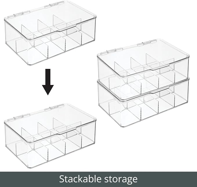 mDesign Plastic Divided First Aid Storage Box Kit - Image 5