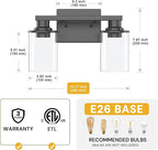 L LOHAS LED 2-Light Bathroom Light Fixtures, Vanity Lights - Image 4