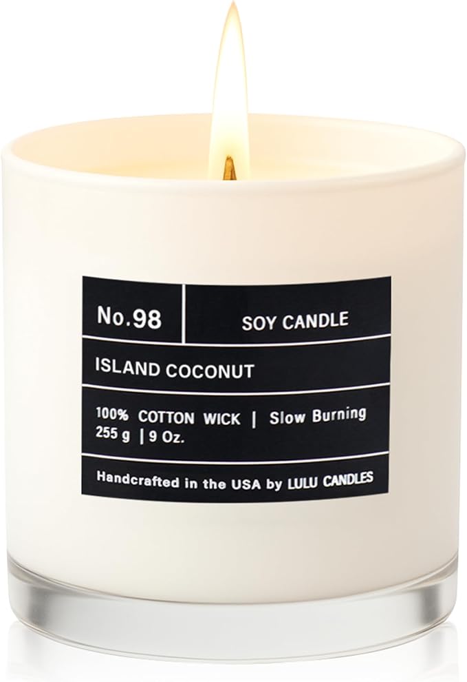 Lulu Candles | Island Coconut | Luxury Scented Soy Jar Candle | Hand Poured in - Image 2