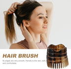 Massage Tool Hair Scalp Massager Natural Bull Horn Detangling Brush Fine Teeth - Image 3