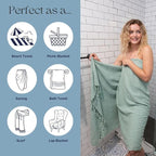 InfuseZen Stonewashed Turkish Bath & Beach Towel –100% Organic Turkish Cotton - Image 5