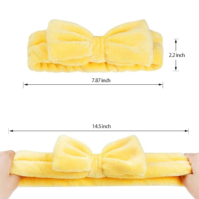 Hishexin 8 Pack Spa Headbands for Women, Soft Bow Skincare Headband for Washing - Image 2