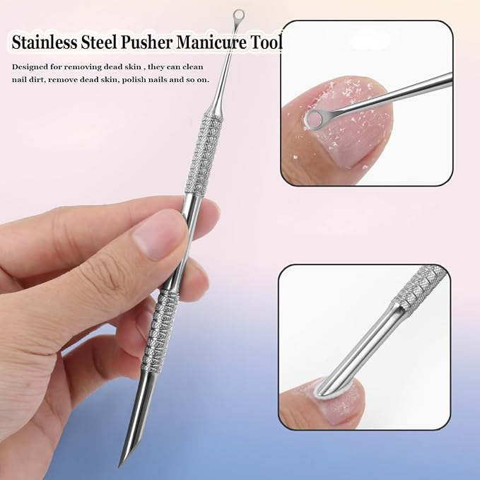 Cuticle Pusher with 2 Ends, Pre-treatment Cuticle Pusher Cuticle Remover with - Image 5