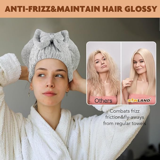 SUNLAND Large Microfiber Hair Drying Caps - Image 3