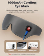 Silk Cordless Heated Eye Mask, Washable Sleep Mask Warm Compress Mask Soft - Image 5