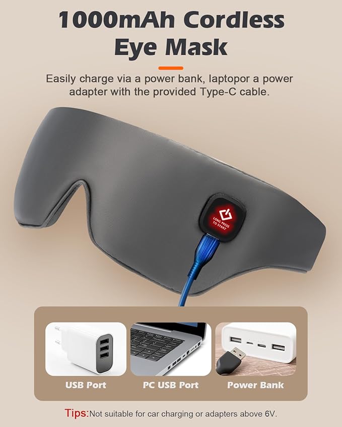 Silk Cordless Heated Eye Mask, Washable Sleep Mask Warm Compress Mask Soft - Image 5