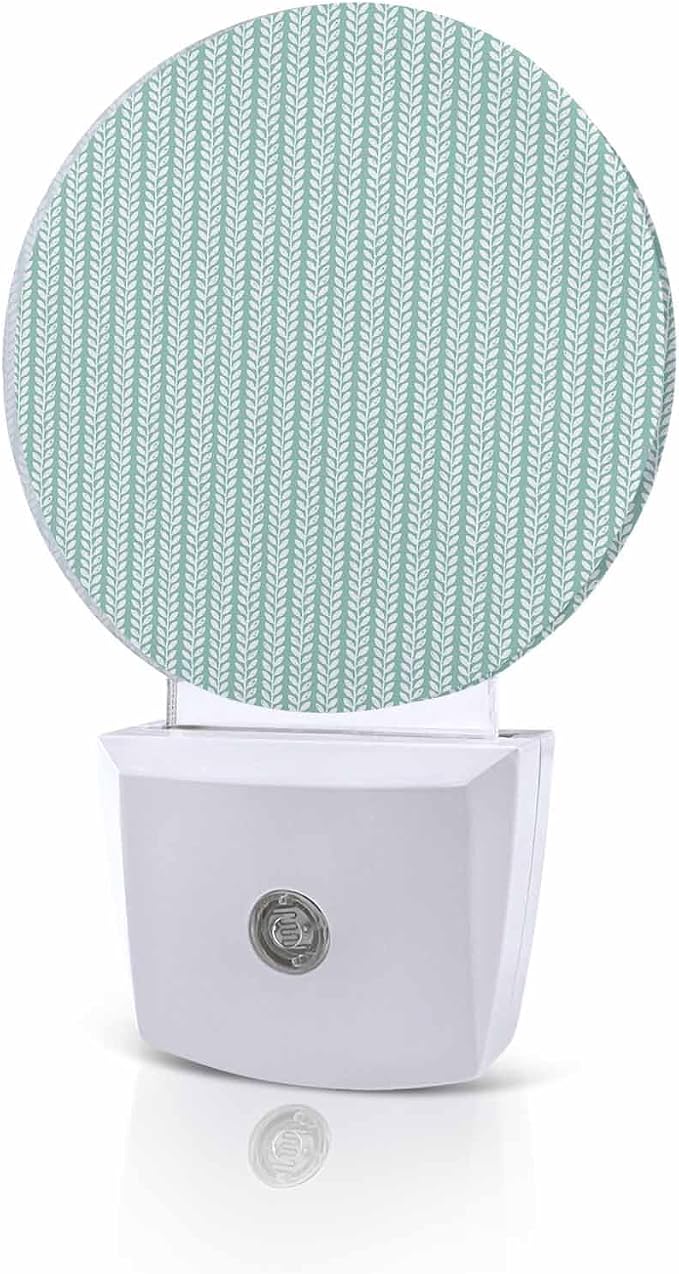 Night Lights Auto Sensor Teal Green Pinstripes Night Light Woven Denim Striped by Home+L6