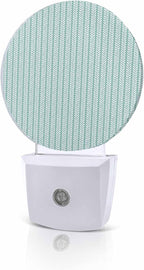 Night Lights Auto Sensor Teal Green Pinstripes Night Light Woven Denim Striped by Home+L6