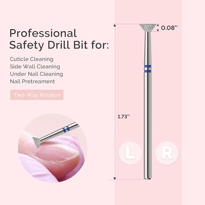 MelodySusie 5mm Inverted Tapered Cuticle Clean Nail Drill Bit 3/32'', - Image 5