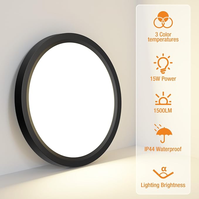 2PACK LED Flush Mount Ceiling Light Fixture, 3000K-4000K-6500K & 100W - Image 2