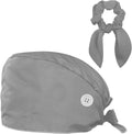 Scrub Cap with Hair Scrunchy, Ponytail Holder Surgical Cap by FVQL