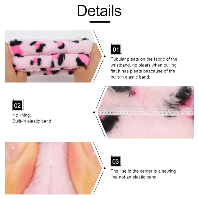 WHAVEL 6PCS Spa Headband and Wristbands Set, Face Wash Headband Wrist Bands - Image 5