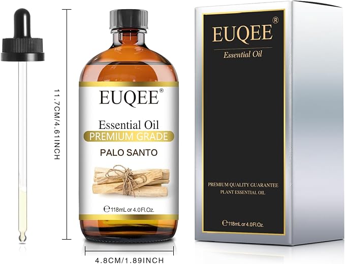 EUQEE Palo Santo Essential Oil 118mL Pure Palo Santo Oil Premium Essential Oil - Image 8