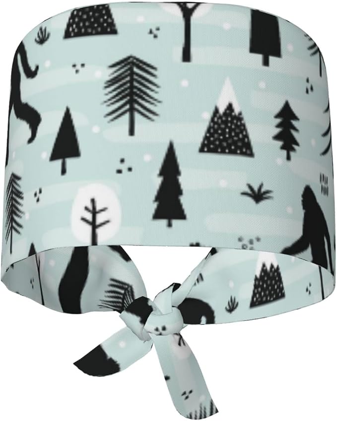 Adjustable Scrub Cap with Buttons & Sweatband, Working Hat with Elastic Tie Back - Image 9