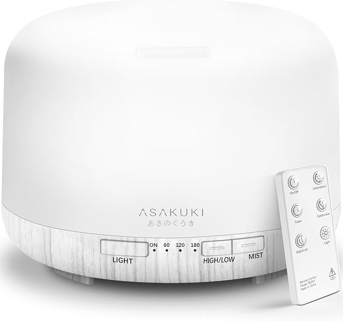 ASAKUKI Essential Oil Diffuser for Home, 500ML Aromatherapy Diffuser Humidifier by ASAKUKI