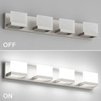 Tipace 4 Lights LED Modern Vanity Light Brushed Nickel Bathroom Lighting - Image 8