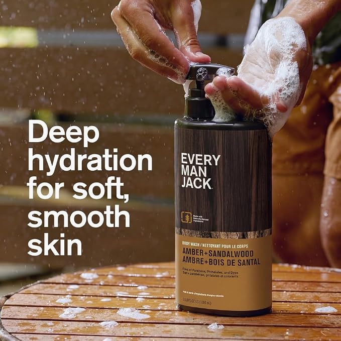 Every Man Jack Nourishing Amber + Sandalwood Mens Body Wash - Image 4