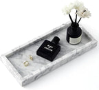 Real Natural Small Marble Tray for Bathroom, Kitchen and Desktop, Rectangle by Zilukar