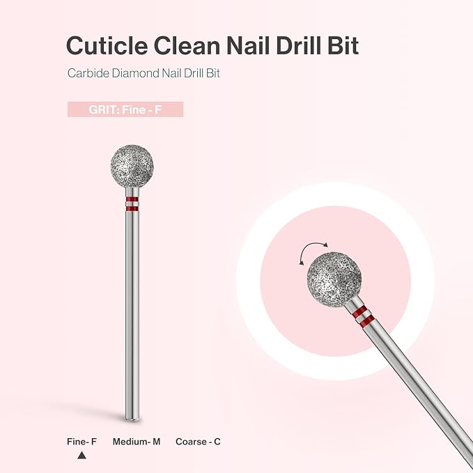 MelodySusie 7mm Ball Shape Cuticle Clean Nail Drill Bit 3/32'', Professional - Image 4