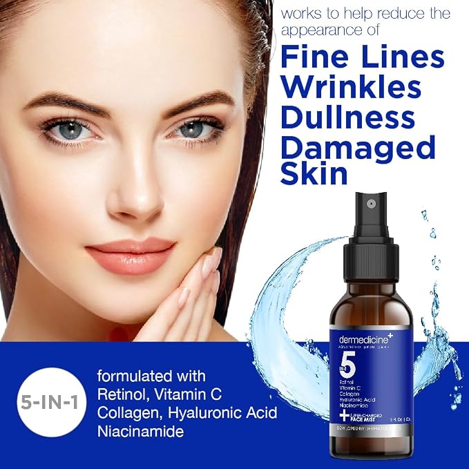 5 in 1 Super Charged Anti-Aging Face Mist w/Retinol, Vitamin C, Hyaluronic Acid - Image 3