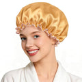 Waterproof Shower Caps for Women, Solid Color Dual-Layer Elastic Band Design by MeliyaSmartwatchAccessories