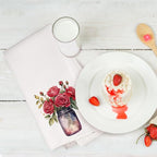 2PCS Watercolor Rose Kitchen Towels, Flower Vase Glass Waffle Weave Dish Tea - Image 6