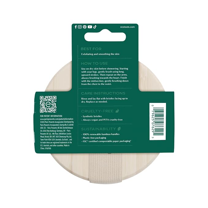 EcoTools Dry Body Brush, for Post Shower & Bath Skincare Routine, Removes Dirt - Image 12