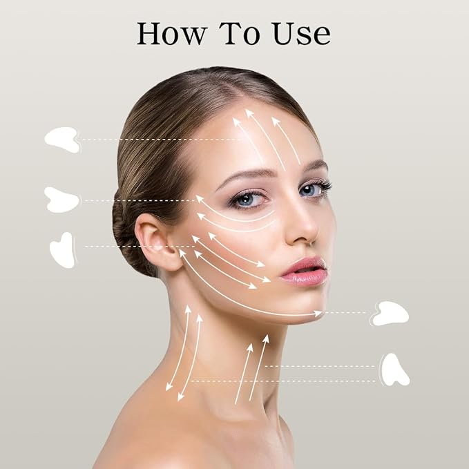 rosenice Gua Sha Facial Tools Black Guasha Tool Gua Sha Jade Stone - Image 3