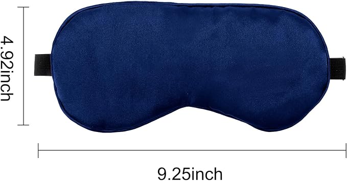 2 PCS Black Blue Satin Sleep Masks, Adjustable Silk Eye Mask - Image 4