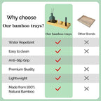 Natural Bamboo Vanity Tray, Sink Tray, Smooth and Thick Wooden Tray - Image 2