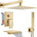 Midanya Shower System with Tub Spout, Bathtub Shower Faucet Set with Square by Midanya