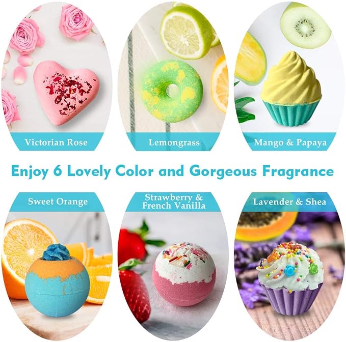 Aofmee Bath Bombs, Handmade Fizzies Bathbombs - Image 3