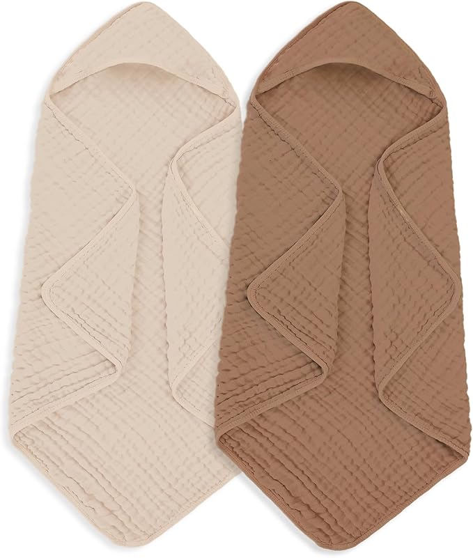 MIGIOL Muslin Hooded Baby Towels 100% Cotton ，Super Soft Muslin Baby Bath Towel by Unknown