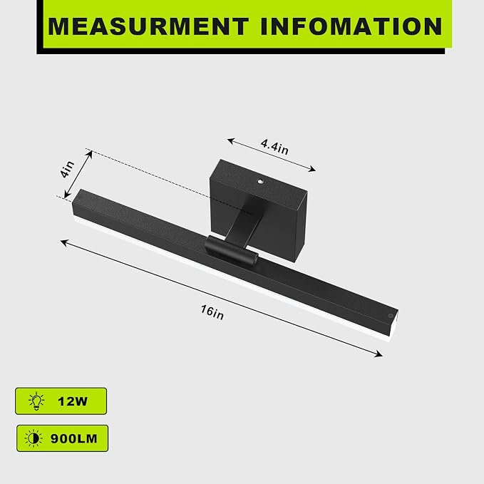 IZORRO Modern Bathroom Vanity Light 16 inch, 12W Dimmable Led Bathroom Light - Image 4
