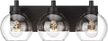 Bathroom Light Fixtures, 3-Light Matte Black Vanity Light, Modern Wall Sconces by Metwet