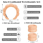 Spa Headbands for Washing Face Wristband Set Sponge Makeup Skincare Headband - Image 2