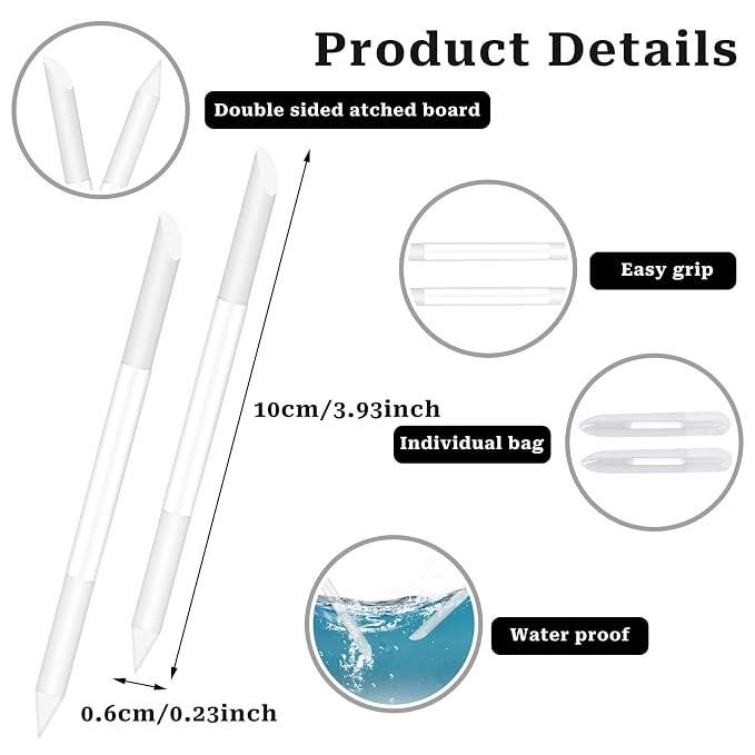 Glass Cuticle Pusher Set of 2 Cuticle Remover Tool Glass Nail Cuticle Trimmer - Image 2