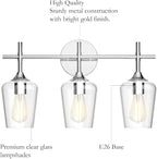 Ralbay Vintage 3 Light Vanity Light Fixture Industrial Chrome Bathroom Light - Image 4